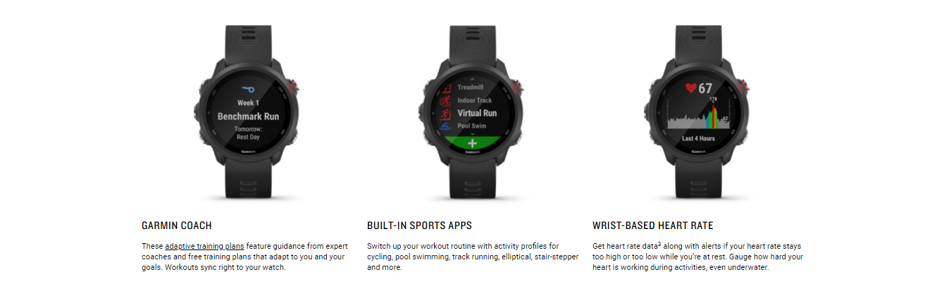 Features of the Garmin Forerunner 245 Music